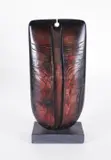 Red Keyhole BowSigned and dated 2010 on the baseRaku sack form with keyhole35 by Peter Hayes, 2010, oil, sold Dec 2018