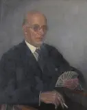 Portrait of Louis Gustave Schwabe by Harold Knight, Oil on canvas, sold Dec 2018