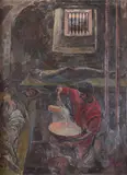 Untitled by Evelyn Dunbar, Oil on canvas, sold Dec 2018