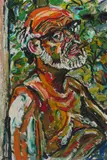 Self-Portrait with a cigarSigned also dedicated verso A present to dear by John Bratby, Oil on canvas, sold Dec 2018