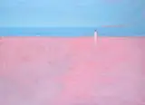 Study for figure in a landscape by John Miller, Oil on canvas, sold Dec 2018