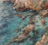 CapriSigned titled and dated 1949Oil by Matteo Sarno, 1949, Oil on canvas laid on board, sold Dec 2018