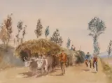 Haymaking AlbaniaSignedWatercolour over pencil27 by Alison C. Musker, Watercolour over pencil, offered Dec 2018