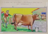 Guest house cartoons and a farm cartoonFour all by Dudley Buxton, gouache, sold Dec 2018