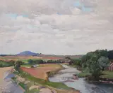 The Meeting of Waters Deveron Rothiemay Banffshire Signed Oil on canvas 63.5 x 76cm ++Unlined in good condition by Lamorna Birch, Oil on canvas, sold Dec 2018