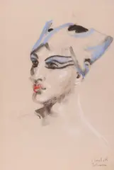 Portraits of Ida Rubinstein Patti Chanova in Spectre de la Rose by Elizabeth Polunin, drawing, offered Dec 2018