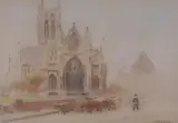 Lincoln CathedralSigned and inscribed LincolnColoured chalks over by Albert Goodwin, pencil, offered Dec 2018