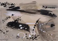 Anglesey beachSigned titled and dated 1962Pen ink by John Piper Ch, 1962, Pen ink pencil and wash on cream paper, sold Dec 2018