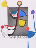 Untitled anchorSigned and dated 1989Hand coloured etching with by Terry Frost, 1989, etching, sold Dec 2018