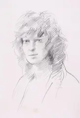 Portrait studies of a man and two girlsThree all by Robert O. Lenkiewicz, pencil, offered Dec 2018