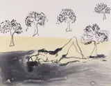 Laying with the olive treesSigned and dated 2011 and numbered 38/ by Tracey Emin, 2011, Lithograph, sold Dec 2018