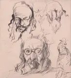 Figure studiesFive three signedAll etchings one an illustration by Frank Brangwyn, print (other), offered Dec 2018