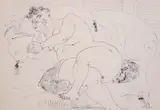 Nude reclining (Sarah) Signed and dated ‘54 Pen and ink 36 x 52cm Lots 48 to 80 by Glyn Morgan, Pen and ink, offered Dec 2018