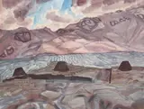 A mountainous lake landscapeSigned and dated 1962Watercolour45 by Edward Bawden, 1962, Watercolour, sold Dec 2018