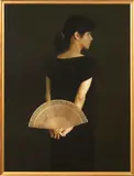 THE SANDALWOOD FAN II A Chinese painting by Chen Yan Ning, oil on canvas, sold Nov 2018