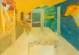 Study, the painted room by Leonard Rosoman, gouache, sold Oct 2014