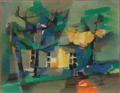 Maison by Marcel Mouly, oil on canvas, sold Oct 2014