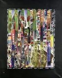 Lines 7 by Kisito Assangni, 2008, collage, oil and pen on canvas, offered Oct 2014