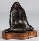sculpture of a seated Native American woman by Allan Houser, bronze, sold Oct 2021
