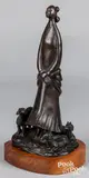 sculpture of a Native American woman and sheep by Allan Houser, bronze, sold Oct 2021