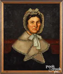 folk portraits of J.S. and Ann Peirce by Horace Bundy, 1978, oil on canvas, sold Oct 2021