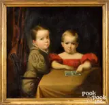 portrait of John and Nora Bush by Grove Gilbert, oil on canvas, sold Oct 2021