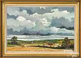 New England landscape by Eric Sloane, oil on masonite, sold Oct 2021