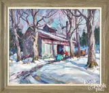winter landscape by Emile Albert Gruppe, oil on canvas, sold Oct 2021