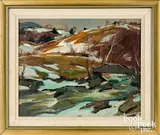 winter landscape by Emile Albert Gruppe, oil on canvas, sold Oct 2021