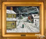 titled In the Light of the Moon by Christopher Willett, oil on canvas, sold Oct 2021