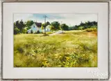 titled Island Houses by Philip Jamison, watercolor, sold Oct 2021