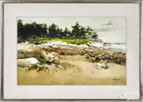 titled Low Tide at Smith's Point by Philip Jamison, watercolor, sold Oct 2021