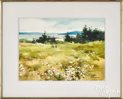 titled Indian Creek by Philip Jamison, watercolor, sold Oct 2021