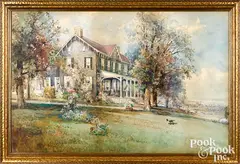 of Rock Manor by Robert Shaw, watercolor, sold Oct 2021