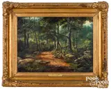 wooded landscape by John Heyl Raser, oil on canvas, sold Oct 2021
