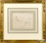 drawing of a young woman knitting by Cecilia Beaux, pencil, sold Oct 2021