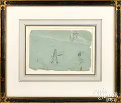 drawings from a sketchbook by Cecilia Beaux, pen and ink, sold Oct 2021