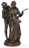 of a young man and woman by Fauve de Broussé, bronze, sold Oct 2021