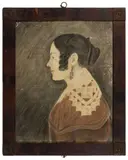 SHENANDOAH VALLEY OF VIRGINIA FOLK ART PROFILE PORTRAIT by Augusta & Rockbridge Co., charcoal, offered Nov 2022