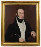 ATTRIBUTED, FOLK ART PORTRAIT OF A GENTLEMAN by Ammi Phillips, oil on canvas, sold Nov 2022