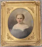 PORTRAIT OF A CHILD by Louis Mathieu Didier Guillaume, oil on canvas, sold Nov 2022