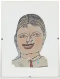 S.L. JONES (WEST VIRGINIA, 1901-1997) OUTSIDER ART PORTRAIT by Shields Landon, mixed media on paper, sold Nov 2022
