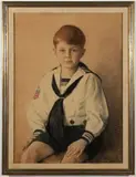 PORTRAIT OF A BOY by Matteo Sandona, pencil and pastel on paper, sold Oct 2022
