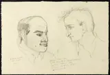 JAMES EARL RAY COURT ROOM SKETCH by Anna Sandhu Ray, graphite on watermarked paper, sold Oct 2022