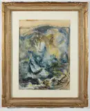 STORM RHYTHMS PAINTING by Carl Ruggles, watercolor on paper, sold Oct 2022