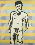 Study of Hadrian by Donald Baechler, 1982, enamel on paper mounted to canvas, sold Mar 2021