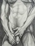Torso by Lowell Nesbitt, 1984, graphite on paper, sold Mar 2021