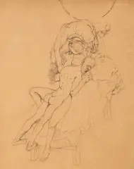 Next Please by Félicien Rops, charcoal on paper, sold Feb 2021