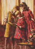 Dressed in Reds & Yellows by Wendell Hall, oil on canvas (unstretched), sold Feb 2021