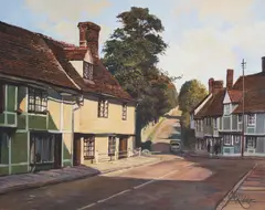 Salflon Walden Essex by Clive Kidder, oil on canvas (unstretched), sold Feb 2021